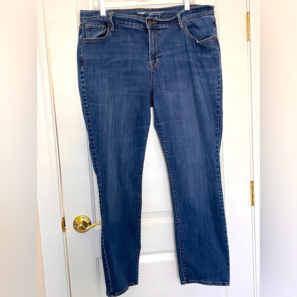 Old Navy Curvy Fit Women's Blue Denim Jeans size 16 short petite